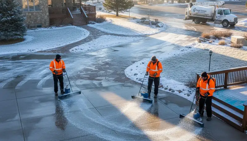 Professional de-icing and salt application on walkways and driveways in Littleton, CO