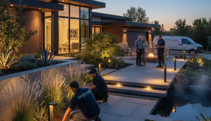 Landscape lighting installation in Littleton, CO for curb appeal, safety, and outdoor enjoyment