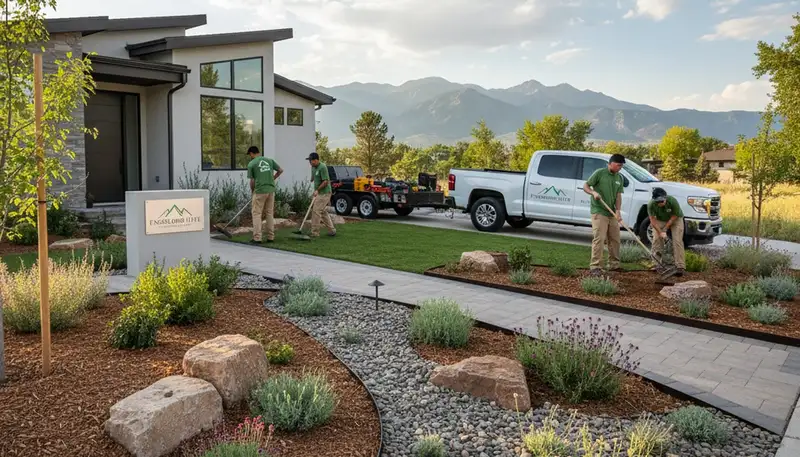 Landscaping team serving Littleton, CO with professional lawn care and yard maintenance