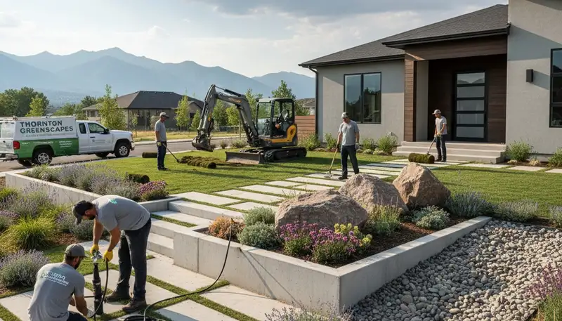 Landscape crew in Littleton, CO providing professional landscaping services