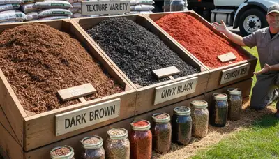 Brown, black, and red mulch options for landscaping projects in Littleton, CO by Chop Chop Landscaping