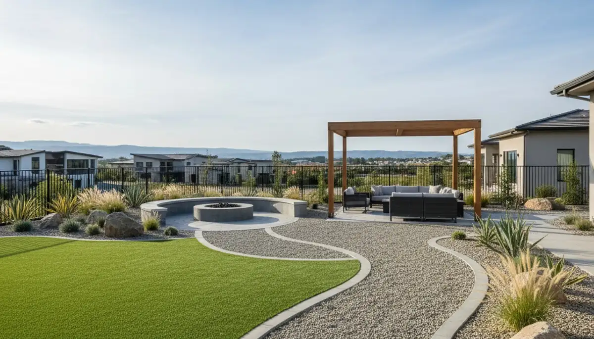 Pea gravel installation in Littleton, CO for pathways, drainage, and xeriscaping